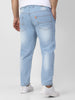 Plus Men's Ice Blue Regular Fit Washed Jeans Stretchable