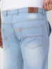 Plus Men's Ice Blue Regular Fit Washed Jeans Stretchable