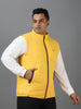 Plus Men's Yellow Sleeveless Zippered Puffer Jacket