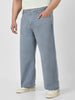 Plus Men's Light Grey Loose Fit Washed Jeans Non-Stretchable