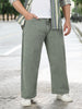 Plus Men's Olive Green Loose Fit Washed Jeans Non-Stretchable