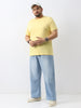 Plus Men's Ice Blue Loose Baggy Fit Washed Jeans Non-Stretchable