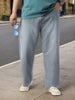 Plus Men's Light Grey Loose Baggy Fit Washed Jeans Non-Stretchable
