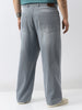 Plus Men's Light Grey Loose Baggy Fit Washed Jeans Non-Stretchable