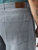 Plus Men's Light Grey Loose Baggy Fit Washed Jeans Non-Stretchable