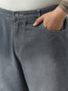 Plus Men's Grey Loose Baggy Fit Washed Jeans Non-Stretchable