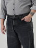 Plus Men's Black Loose Baggy Fit Heavy Washed Jeans Non-Stretchable