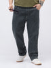 Plus Men's Dark Grey Straight Fit Washed Jeans Stretchable