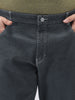 Plus Men's Dark Grey Straight Fit Washed Jeans Stretchable