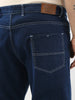 Plus Men's Blue Straight Fit Washed Jeans Stretchable