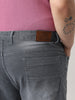 Plus Men's Grey Straight Fit Washed Jeans Stretchable