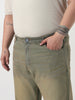 Plus Men's Grey Straight Fit Heavy Washed Jeans Stretchable