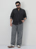 Plus Men's Black Regular Fit Full Sleeve Solid Denim Shirt