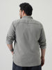 Plus Men's Ice Grey Regular Fit Full Sleeve Solid Denim Shirt