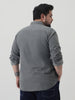 Plus Men's Light Grey Regular Fit Full Sleeve Solid Denim Shirt