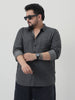 Plus Men's Grey Regular Fit Full Sleeve Solid Denim Shirt