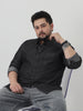 Plus Men's Black Regular Fit Full Sleeve Washed Denim Shirt
