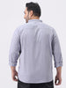 Plus Men's Lavender Cotton Full Sleeve Regular Fit Casual Solid Shirt with Band Collar