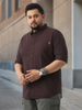 Plus Men's Cocoa Cotton Full Sleeve Regular Fit Casual Solid Shirt