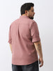 Plus Men's Dusty Pink Cotton Full Sleeve Regular Fit Casual Solid Shirt