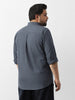 Plus Men's Slate Blue Cotton Full Sleeve Regular Fit Casual Solid Shirt