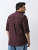 Plus Men's Cocoa Cotton Full Sleeve Regular Fit Casual Solid Shirt