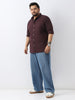 Plus Men's Cocoa Cotton Full Sleeve Regular Fit Casual Solid Shirt