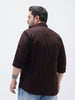 Plus Men's Cocoa Cotton Full Sleeve Regular Fit Casual Solid Shirt