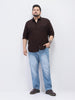Plus Men's Cocoa Cotton Full Sleeve Regular Fit Casual Solid Shirt