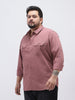 Plus Men's Dusty Pink Cotton Full Sleeve Regular Fit Casual Solid Shirt
