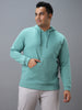 Plus Men's Green Cotton Solid Hooded Neck Sweatshirt