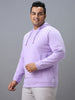Plus Men's Purple Cotton Solid Hooded Neck Sweatshirt
