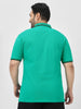 Plus Men's Teal Green Solid Cotton Polo T-Shirt