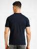 Men's Blue Solid Slim Fit Half Sleeve Cotton Polo T-Shirt with Mandarin Collar