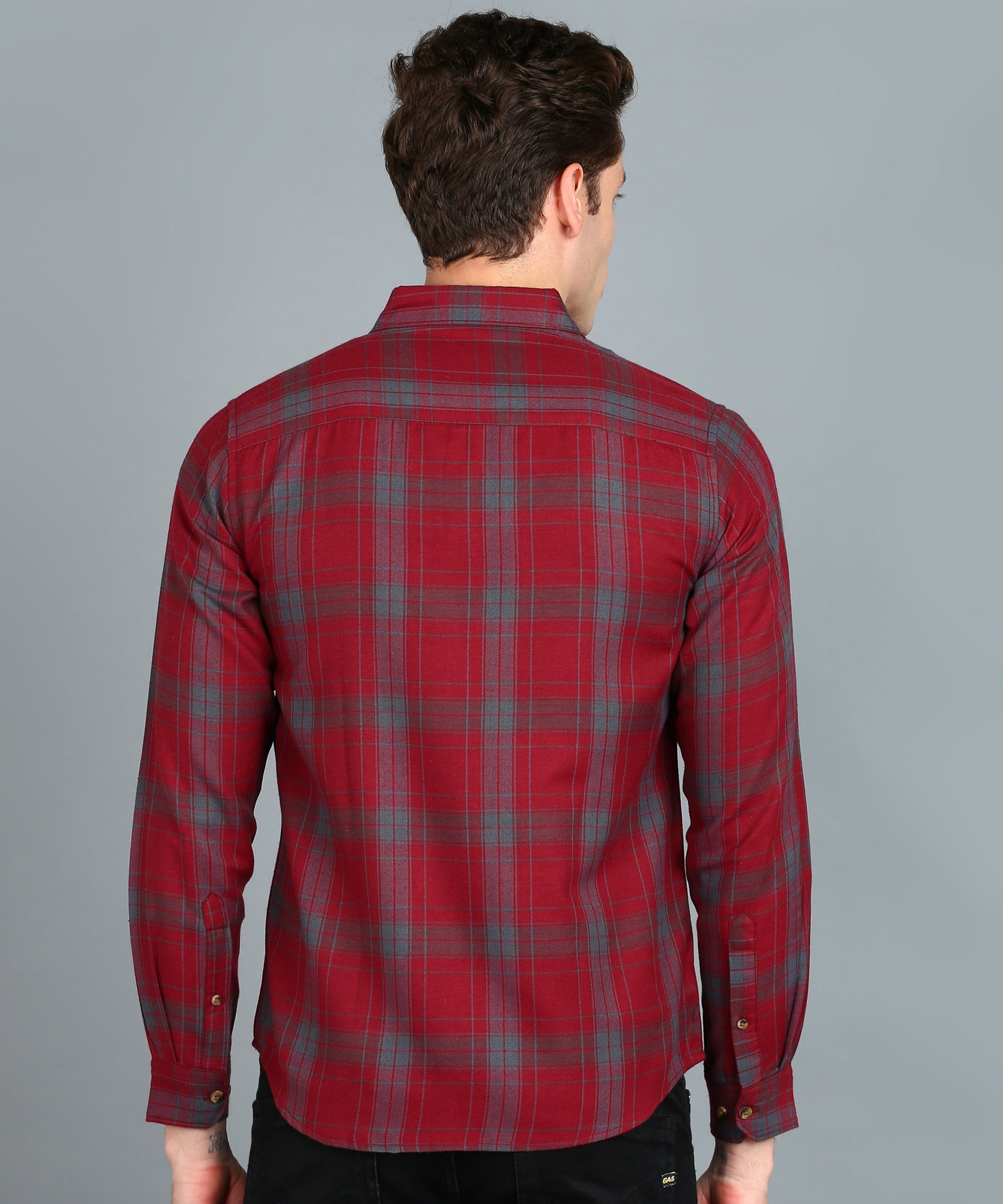 Mens red dress shirt slim fit deals