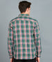 Men's Green Cotton Full Sleeve Slim Fit Casual Checkered Shirt