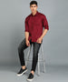 Men's Maroon Cotton Full Sleeve Slim Fit Casual Printed Shirt