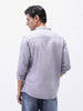 Men's Lavender Cotton Full Sleeve Regular Fit Casual Solid Shirt with Band Collar