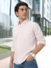 Men's Baby Pink Cotton Full Sleeve Regular Fit Casual Solid Shirt
