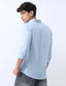 Men's Light Blue Cotton Full Sleeve Regular Fit Casual Solid Shirt