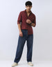 Men's Maroon Cotton Full Sleeve Regular Fit Casual Solid Shirt