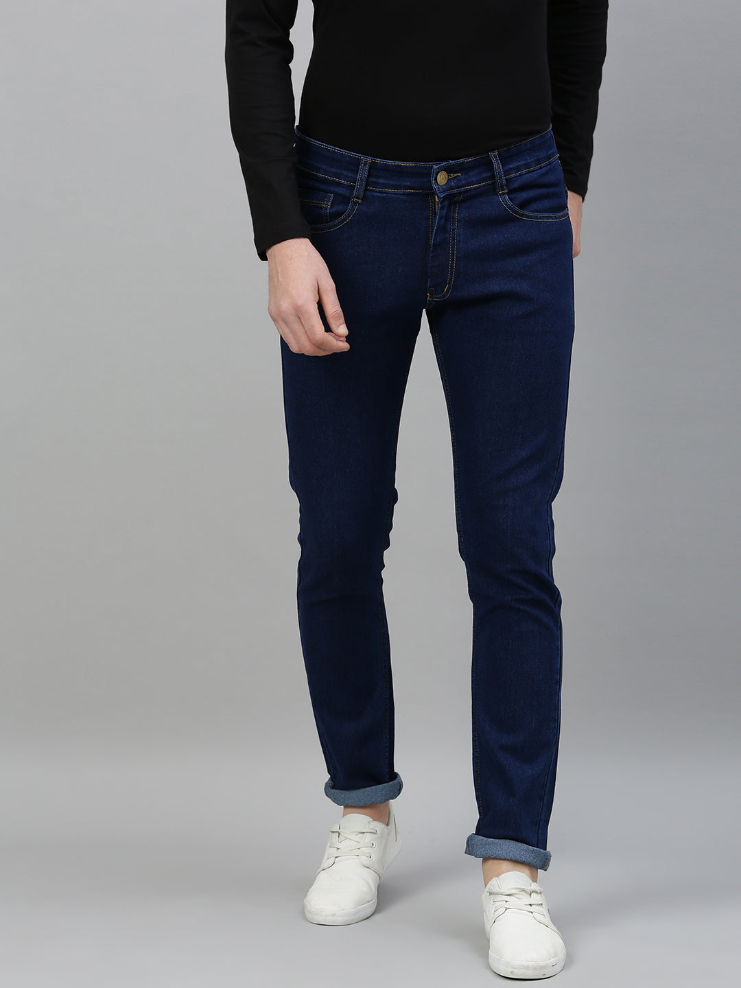 Slim Fit Men Dark Blue Jeans