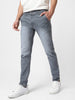 Men's Grey Slim Fit Washed Jeans Stretchable