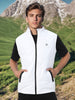 Men's White Sleeveless Zippered Puffer Jacket
