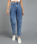 Women's Blue Boyfriend Fit Washed Jeans