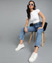 Women's Blue Boyfriend Fit Washed Jeans