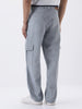 Men's Ice Grey Loose Fit Cargo Jeans with 6 Pockets Non-Stretchable