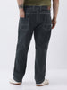 Plus Men's Dark Grey Straight Fit Washed Jeans Stretchable