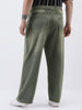 Plus Men's Grey Loose Baggy Fit Heavy Washed Jeans Non-Stretchable