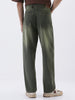 Men's Dark Grey Loose Baggy Fit Heavy Washed Jeans Non-Stretchable